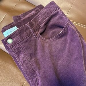 LOFT 32/14 Burgundy High Waist Skinny Corduroy Pants